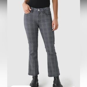 Frame Le Crop Mini Boot Plaid Jean In Noir Multi NWT